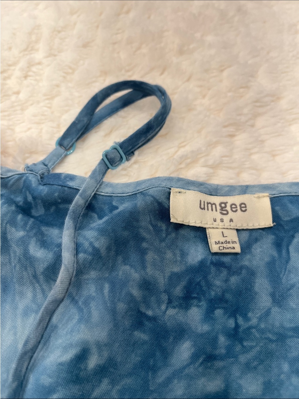 Umgee Blue Tie-Dye Spaghetti Strap Tank Top - Picture 8 of 11